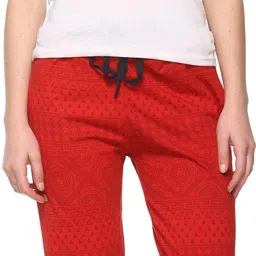 weboasis Women Printed Red Track Pants image 2