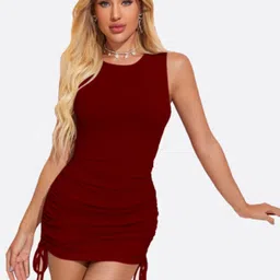 london belly Women Bodycon Maroon Mini/Short Dress-picture-25