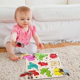 webby Insects Educational Pre School Wooden Puzzle for 3+ Year Boys and Girls image 2