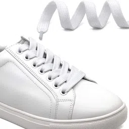 house of common Shoe Laces White Flat 120cm shoe laces for canvas sneakers White shoes Shoe Lace image 2
