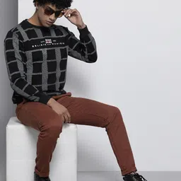 the indian garage co. Men Full Sleeve Checkered Sweatshirt image 4