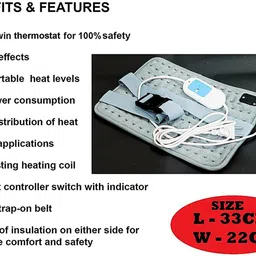 rbs Orthopaedic Electric Heating Belt - Lower Back Heat Therapy Waist Wrap, Shoulder Pain relief 1 L Hot Water Bag image 3