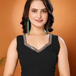 samah Solid/Plain Daily Wear Lace, Georgette Saree image 5