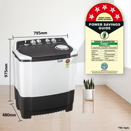 lg electronics 7.5 kg Semi Automatic Top Load Grey, White image 5