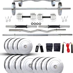 starx 30 kg Steel Gym Plates With 3FT Curl & 5FT Straight of 23mm Home Gym Combo-picture-14