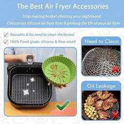 vamigo Silicone Air Fryer Basket Liners Round Reusable Model_15 Airfryer Tray image 4