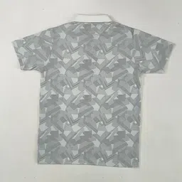 colortrait Men Geometric Print Polo Neck Cotton Blend Beige T-Shirt image 3