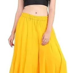 affleon Pack of 2 Women Flared Multicolor Georgette Trousers image 4