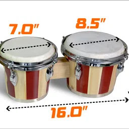 softline pro SP-BNG-P Bongo Drum Set with Padded Bag and Tuning Key/Wrench Wooden Bongos Drum Wooden Bongo image 3