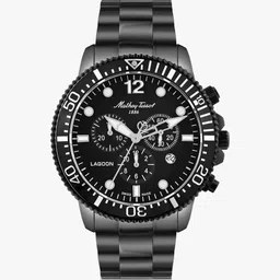 mathey-tissot Swiss Made Lagoon Chronograph Quartz Black Dial Analog Watch - For Men H123CHNN image 1