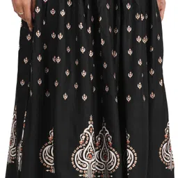 aarmad Women Printed Flared Black Skirt-picture-22