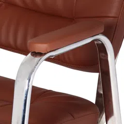 da urban Dalton Tan With Arms | Heavy Duty Frame| Study Chair | Leatherette Office Visitor Chair image 3