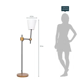 lal10 Twilight White Fabric Shade Novelty Floor Lamp With Metal Base By Lal1 image 3