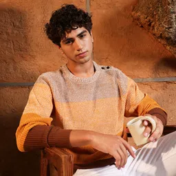 campus sutra Men Colorblock Round Neck Multicolor Sweater-picture-14