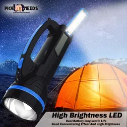 make ur wish Rechargeable 2 in 1 Long Range Search Torch Table Desk Lantern Floor Lamp 15 hrs Torch Emergency Light image 4