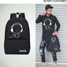 kausbabi Small 15 L Backpack Stylish Black Backpack with Music Boy Design image 4