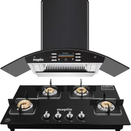 maplin Combo of Gas Cooktop model GH04 & Voice Chimney SS90 (90 cm) Auto Clean Wall Mounted Black 1400 CMH Chimney-picture-19