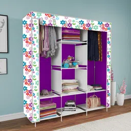 mezire 3 Door 8 Layer Printed PP Collapsible Wardrobe-picture-10