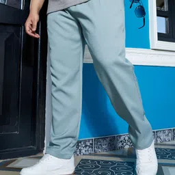 instafab plus Men Regular Fit Green Polyester Trousers-picture-15