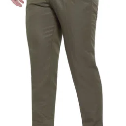 Men Slim Fit Light Green Viscose Rayon Trousers-image-1