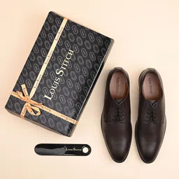 louis stitch Mens Derby Formal Lace Up Shoes, Brown - RGPDPL - UK 6 Derby For Men image 5