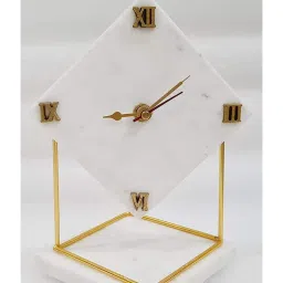 home arte White Diamond Marble Table Clock image 4