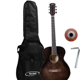 techno 40 Inch Dreadnought Acoustic GuitarSpruce Top, Linden Back & Sides Acoustic Guitar Linden Wood Mahogany Right Hand Orientation-picture-39