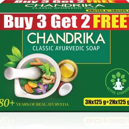 chandrika Ayurvedic Bathing Bar Soap with 2x Coconut Oil & Herbs for Naturally Glowy Skin. image 2