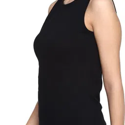 ap'pulse Pack of 2 Women Solid Round Neck Pure Cotton Black, Pink T-Shirt image 4