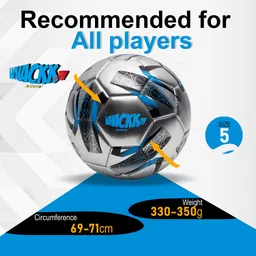whackk Kempes HT-CTPU Football/Soccer Ball/Training Ball Silver Blue Football - Size: 5 image 2