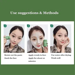 keshavart Green Mask Stick Green Tea Mud Mask Deep Cleaning OilFace Shaping Mask image 5