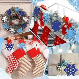 curious button Set of 20 pcs Felt Snowflakes Laser Cutout | 2mm Thick Size:2.5IN Fiber Cut-outs image 3