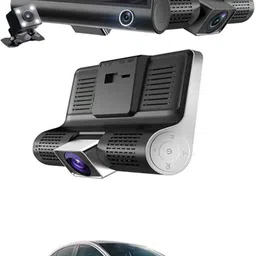 maties 170Degree/3 Lens/Wide Angle Car Camera DVR/G-Sensor Dashcam-62 Black LCD image 1