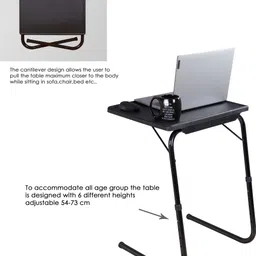 table magic Multipurpose Midnight Black Regular Laptop Table Plastic Computer Desk image 4