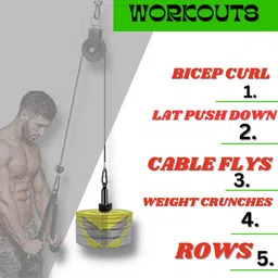 fire fitness Bicep,Triceps Exercise Cable Pulley System Attachments Gym Weight Lifting Bar image 5