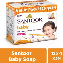 santoor Baby Bathing Soap with Milk Cream, Saffron, & Almond Oil for Soft & Supple Skin-picture-23