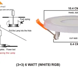 hbx LED Panel Light (6W) 3+3w Fan Box Down Light, 3D RGB Dual Color Jelly Light, 8 Ceiling Light Ceiling Lamp image 5