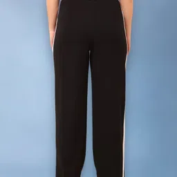 sqew Women Striped Black Track Pants image 3