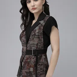 kassually Self Design Women Waistcoat image 2
