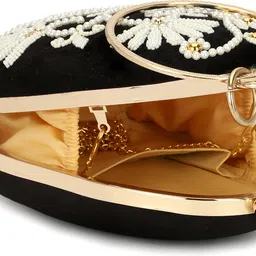 zari and fashion Party Black Clutch image 4