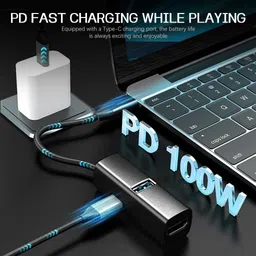 ELEPHANTBOAT Type C to HDMI Docking Station USB Hub 3 in 1 with PD100W Charging USB30 Data USB C Docking Station HDMI Adapter PD100W USB3.0 Hub Docking Station image 3