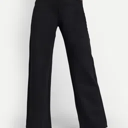 broadstar Women Straight Fit Black Lycra Blend Trousers-picture-15