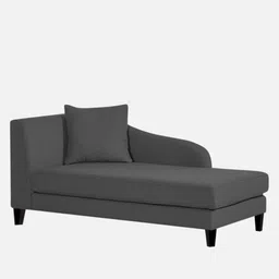 febonic Louis Fabric RHS Chaise Lounger in Charcoal Grey Colour image 3