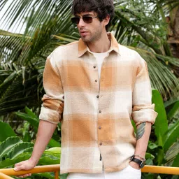 campus sutra Men Regular Fit Checkered Spread Collar Casual Shirt-picture-10