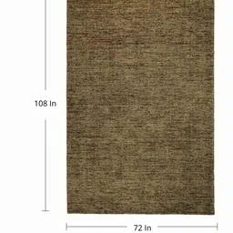 Olive Green & Brown Abstract Wool & Viscose 6 x 9 Feet Hand Woven Carpet by Kaleen India image 3