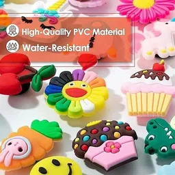 YUJASV 30Pcs Cartoon Clog Slipper Charms, Random Different Cute Shoe Decoration Charms Rubber Shoe Charm image 5