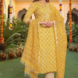 klosia Women Viscose Rayon Kurta Pant Dupatta Set-picture-22