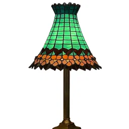 stg house Turqouise Glass Shade Table Lamp With Metal Base image 3