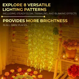 Wannasky LED Curtain String Lights with Leaf Design Warm White Decorative Fairy Lights Light Strip image 4