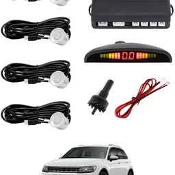 msnp 4Pcs White Reverse Parking Sound Warning sensor for car Protection-272 Universal White Reverse Assistance Praking Sensor for car-272 Parking Sensor image 1